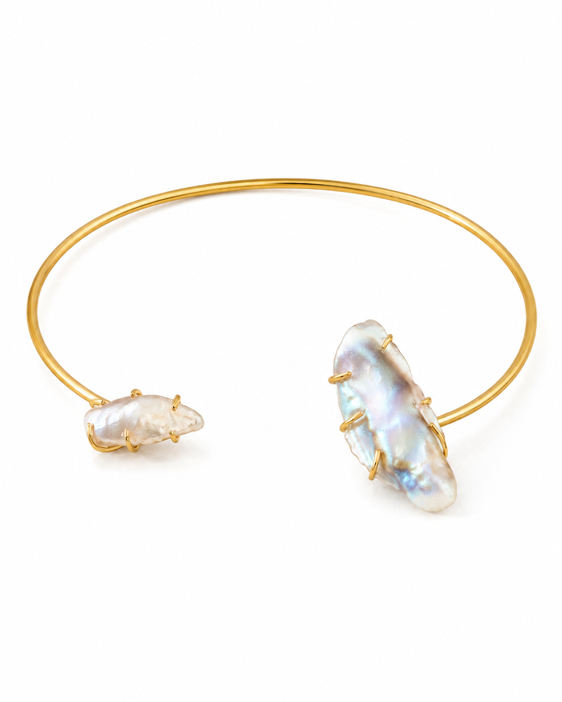 Nyssa mother of pearl choker necklace in gold