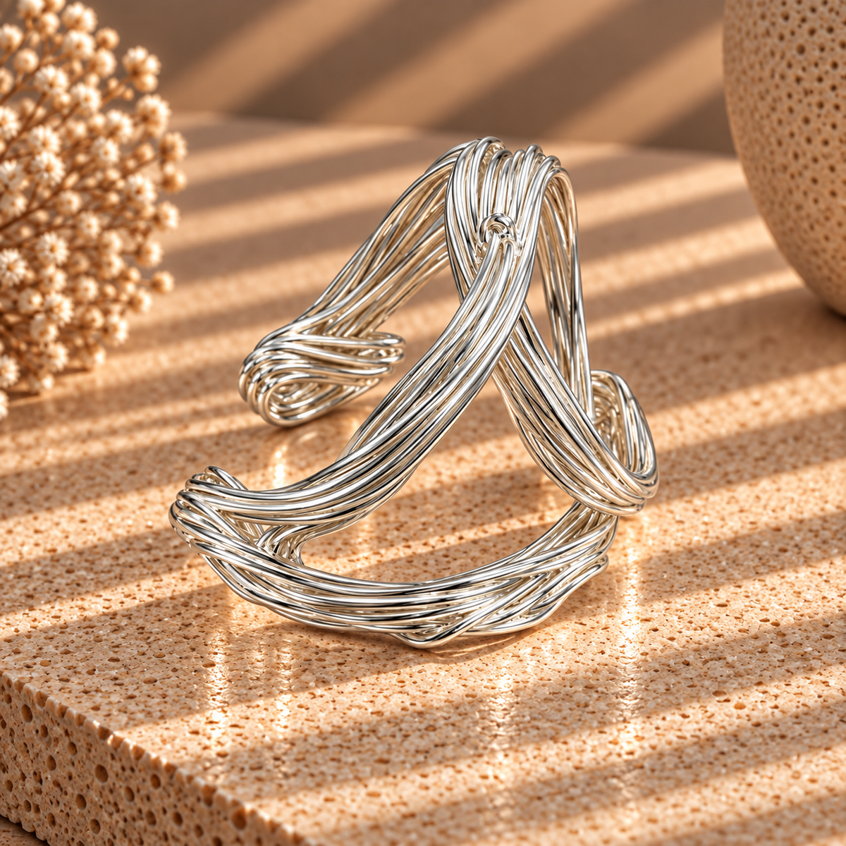 Esme Woven Cuff Bracelet - side view