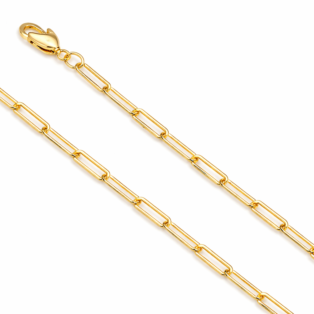Paperclip Chain Necklace in 18K gold filled