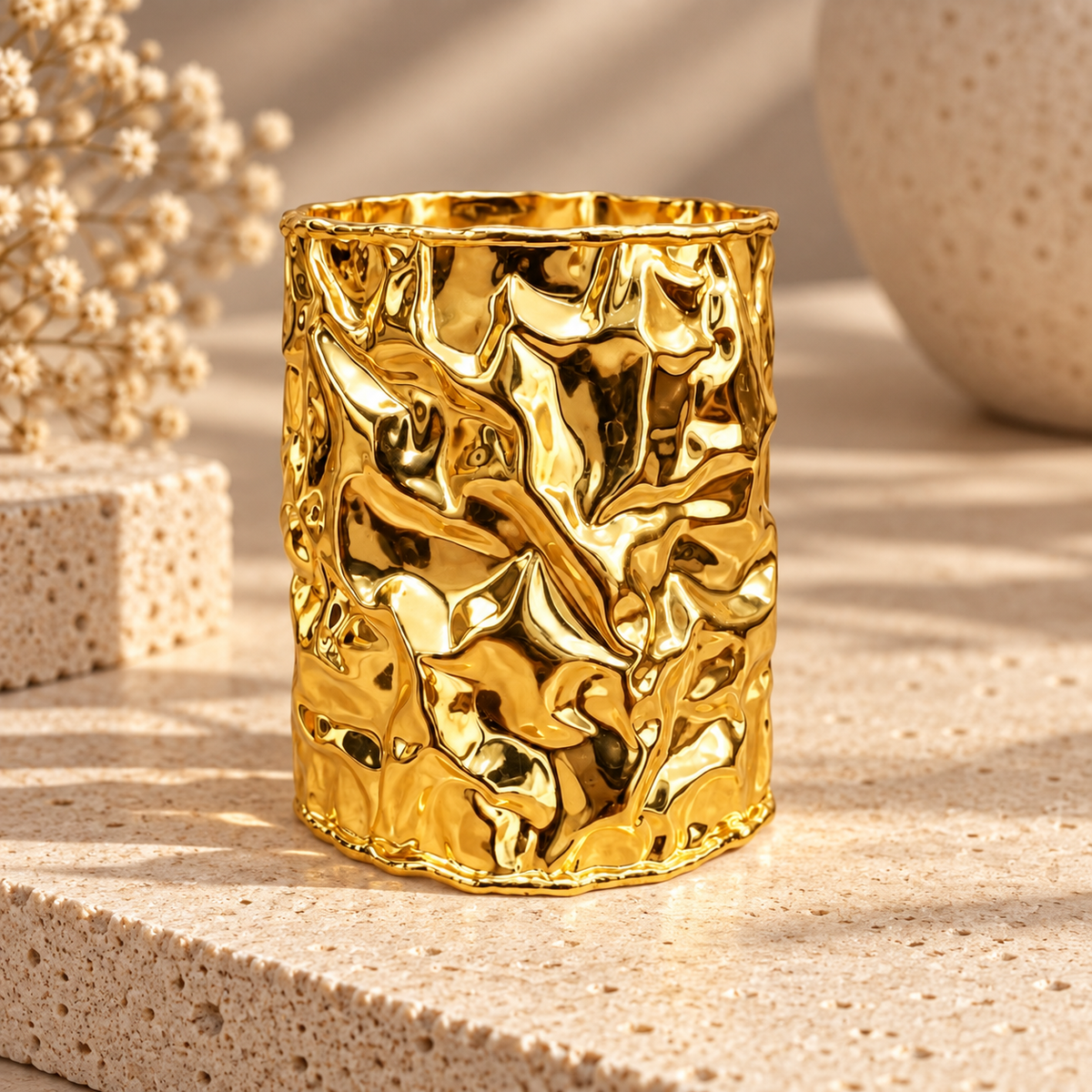 Cleo Molten Cuff Bracelet - side view