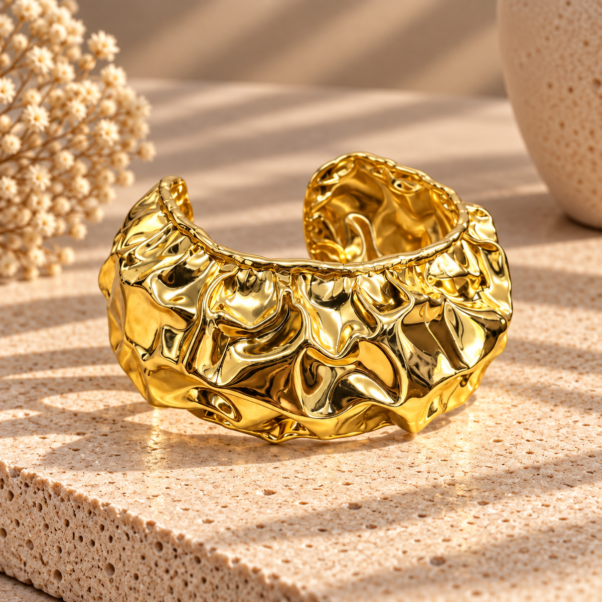 Solene Molten Cuff Bracelet - side view