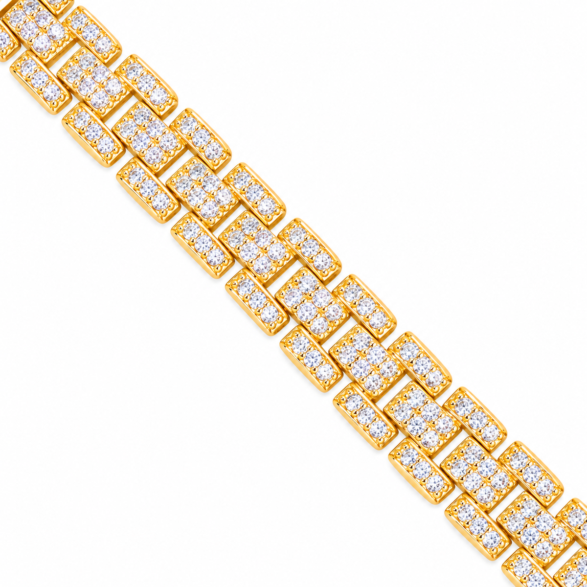 Gold CZ Link Bracelet - gold-filled