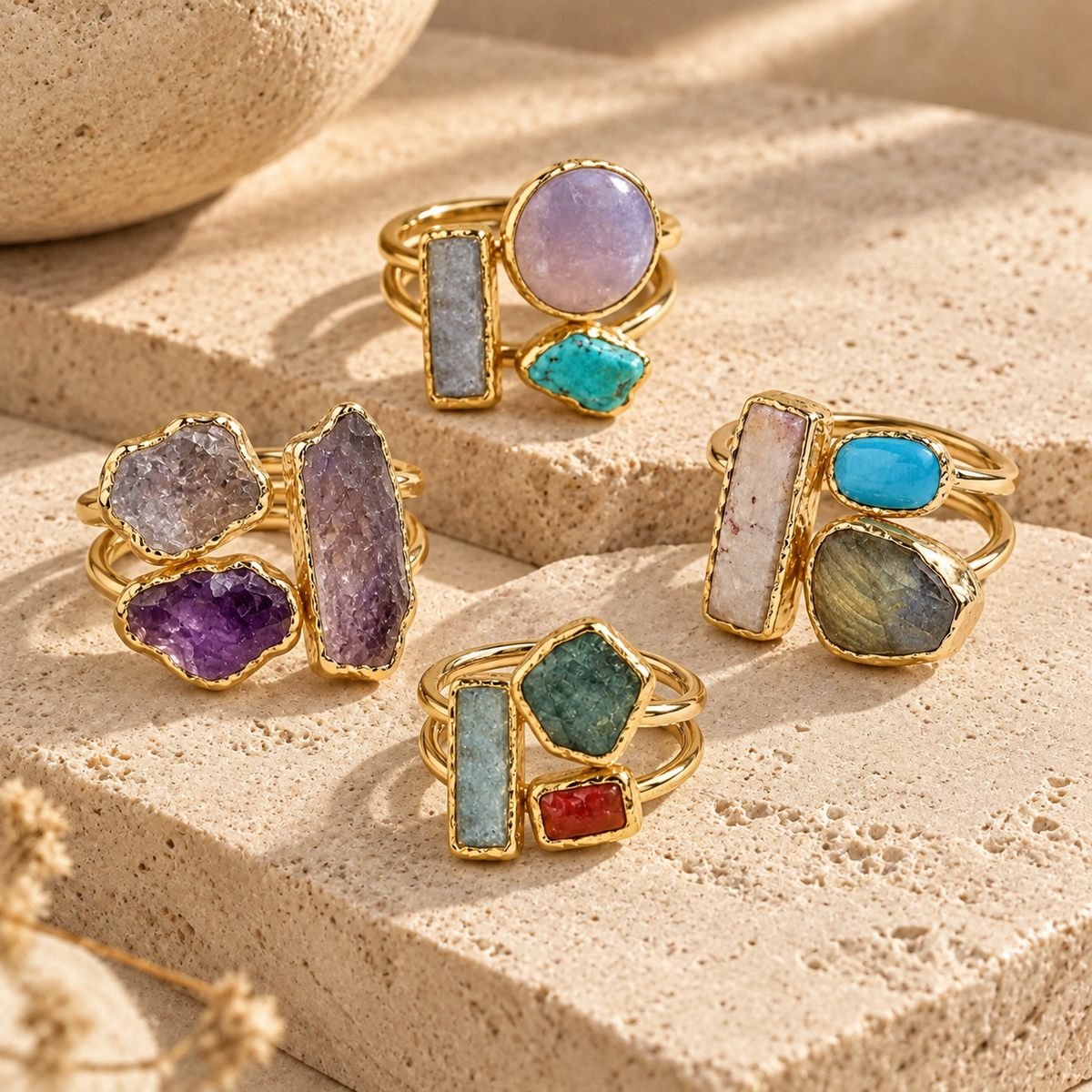 Nahla Agate Stone Ring - detail view