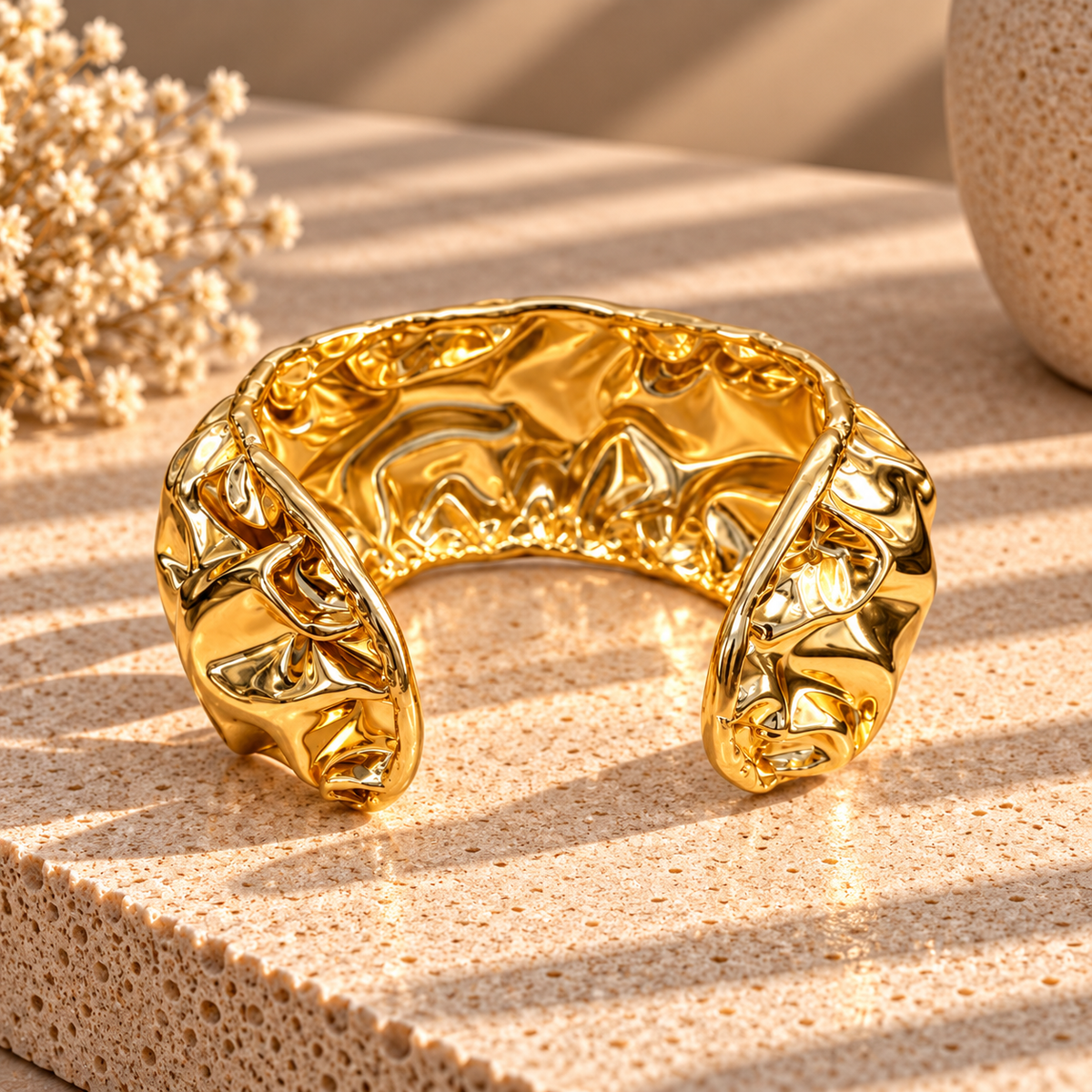 Solene Molten Cuff Bracelet - styled
