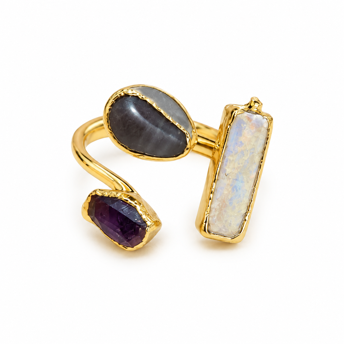 Nahla Agate Stone Ring - side view
