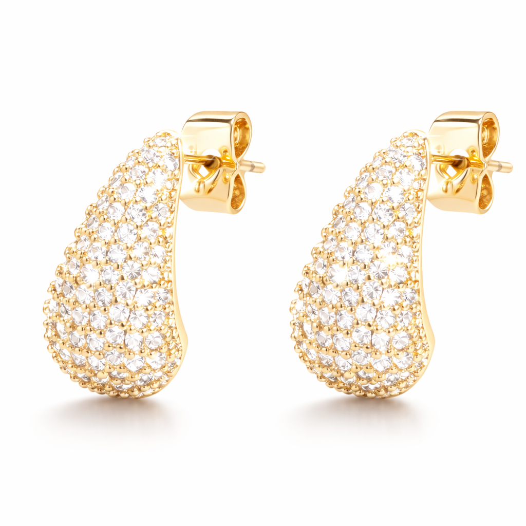 Noura CZ Earrings - gold-filled