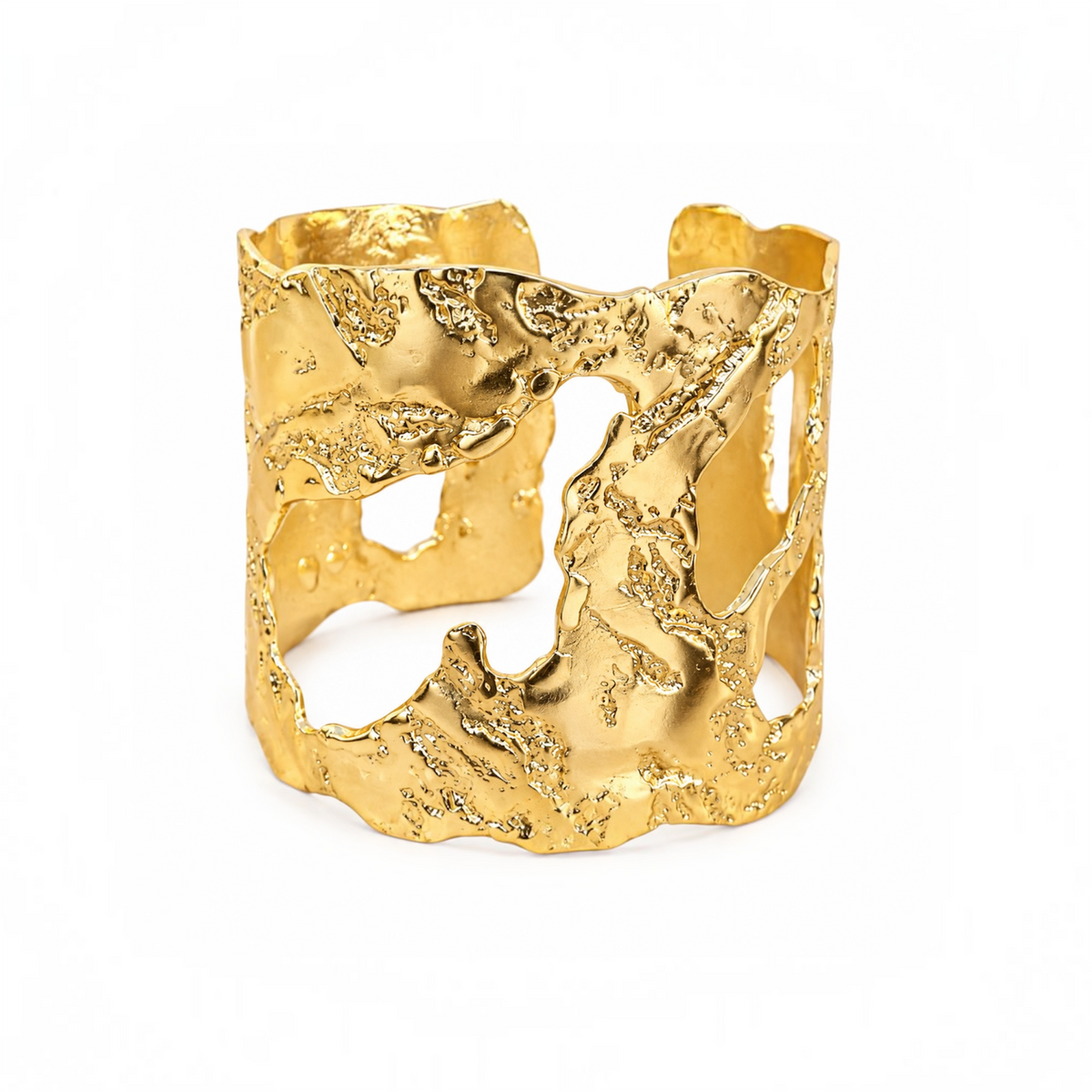 Vela molten cuff bracelet in gold