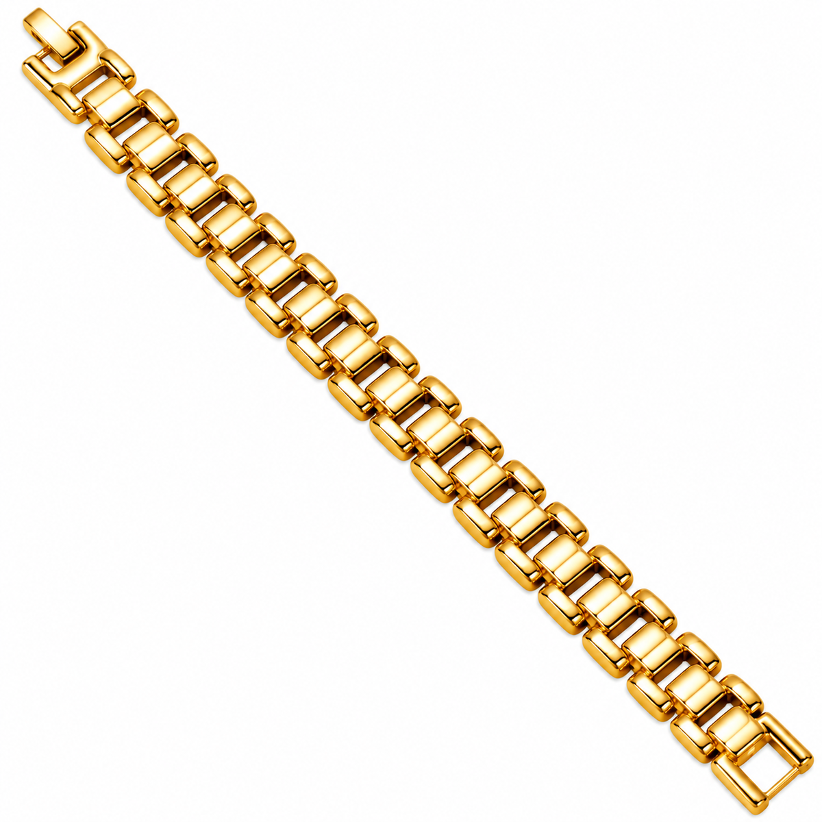 Gold Geometric Link Bracelet - gold-filled