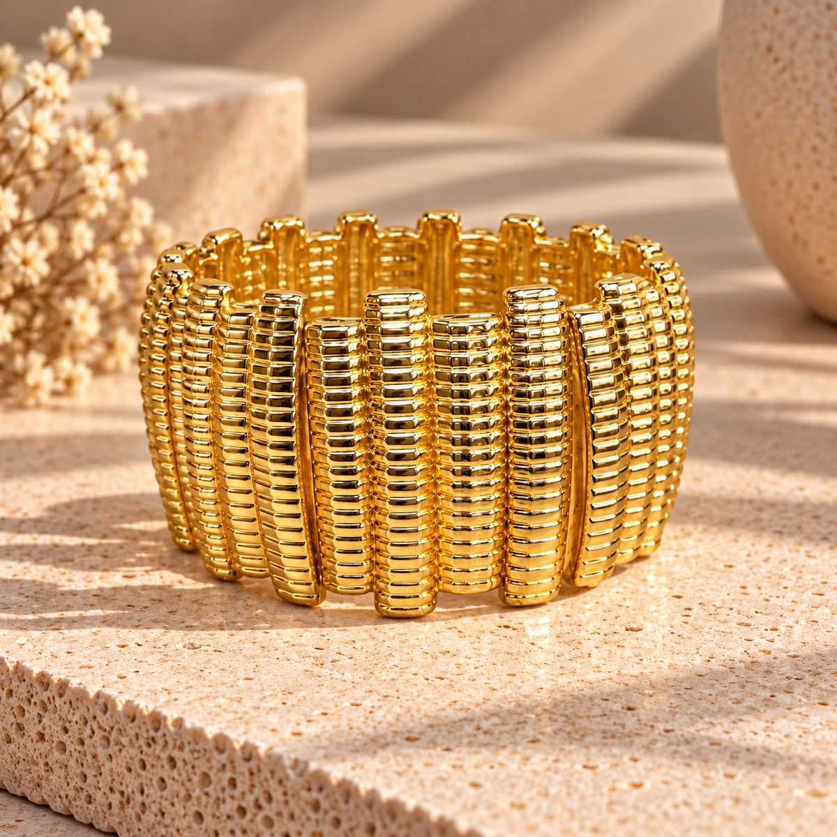 Capri Ribbed Bracelet - detail view