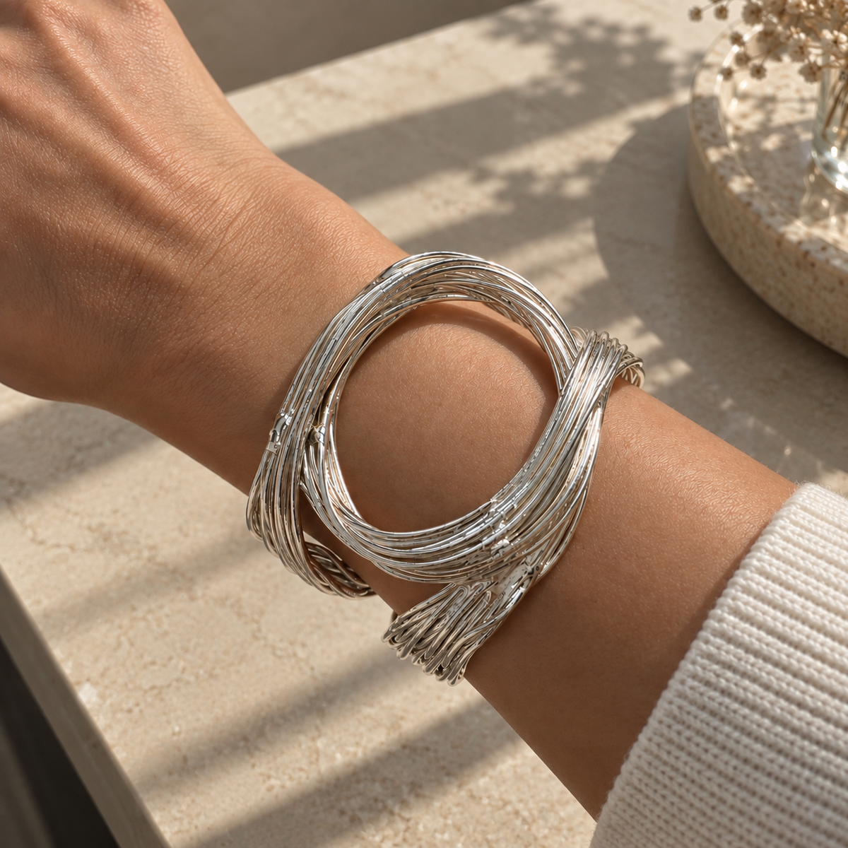 Esme Woven Cuff Bracelet - detail view