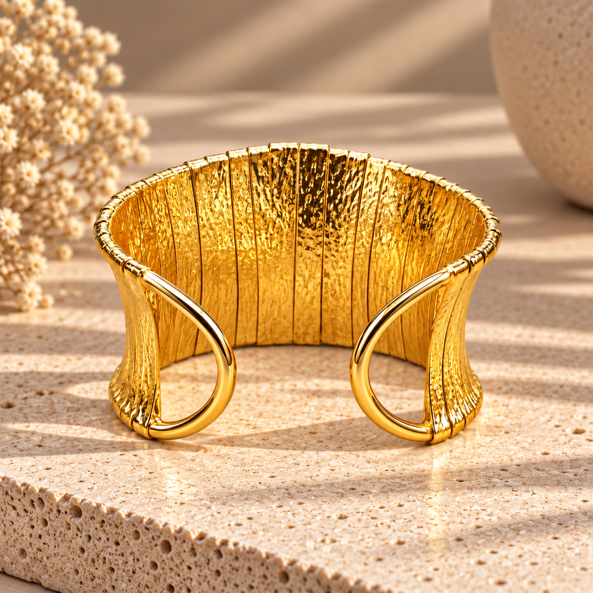 Elara Sculptural Cuff Bracelet - styled