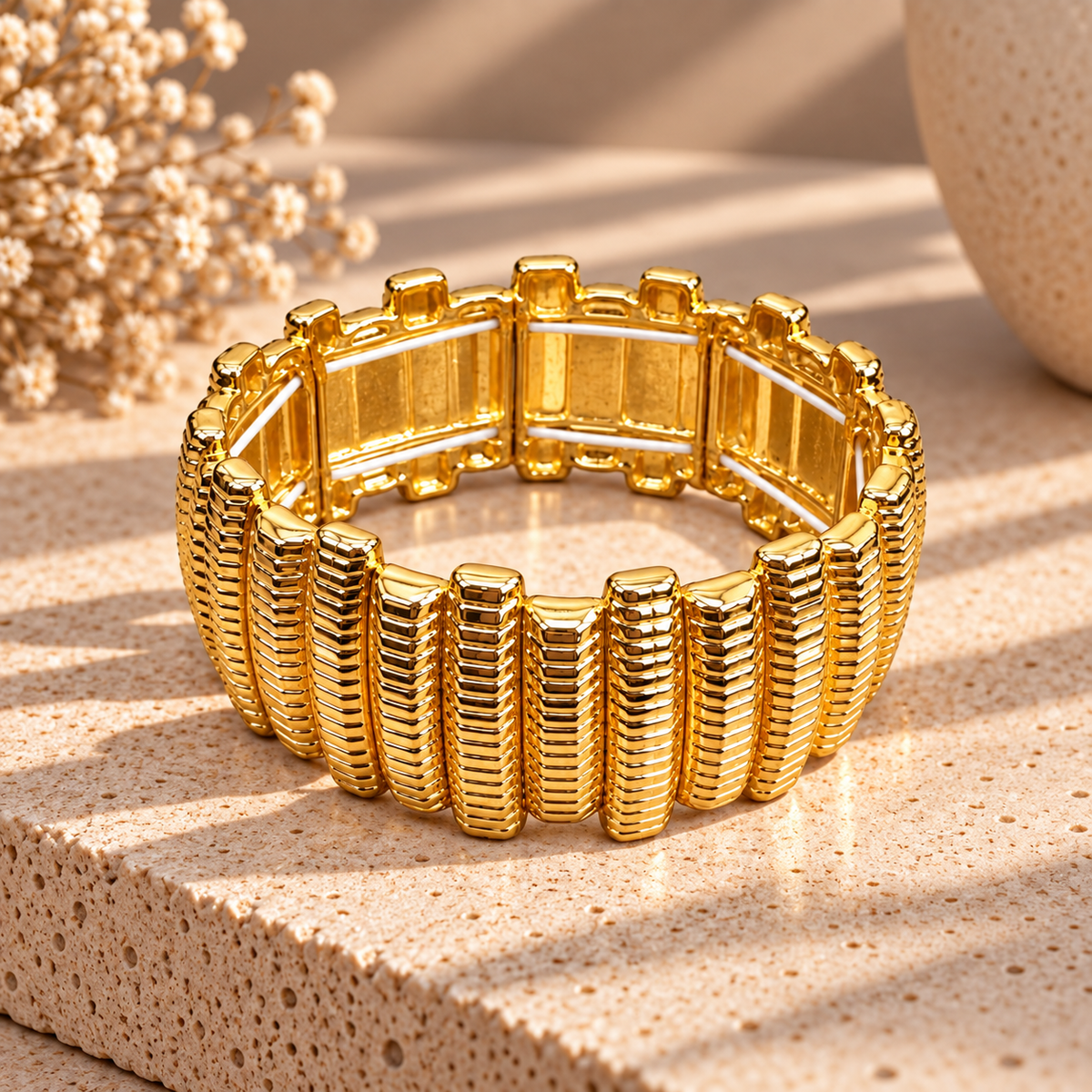 Capri Ribbed Bracelet - side view