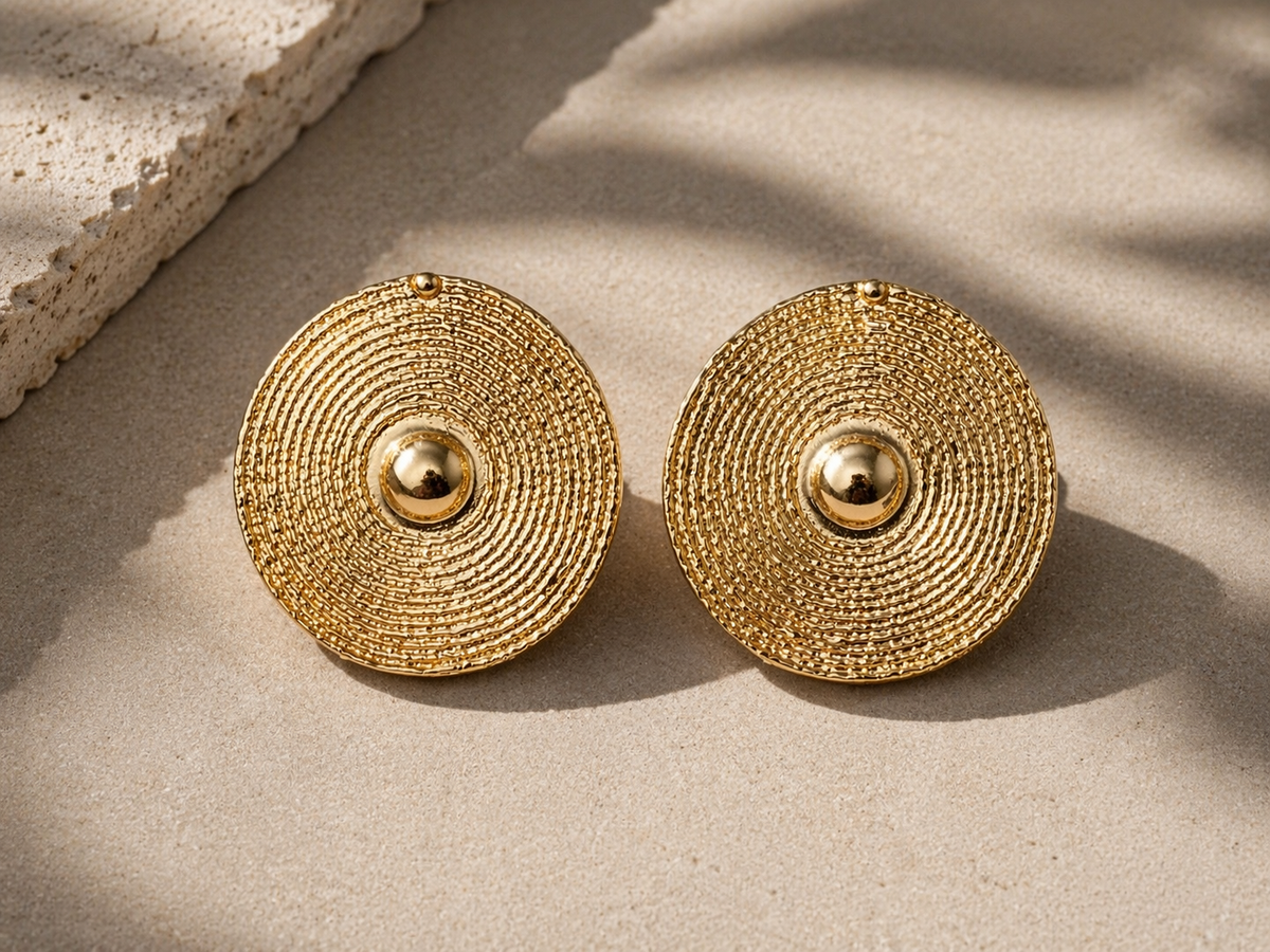 Vanta Disc Earrings - styled