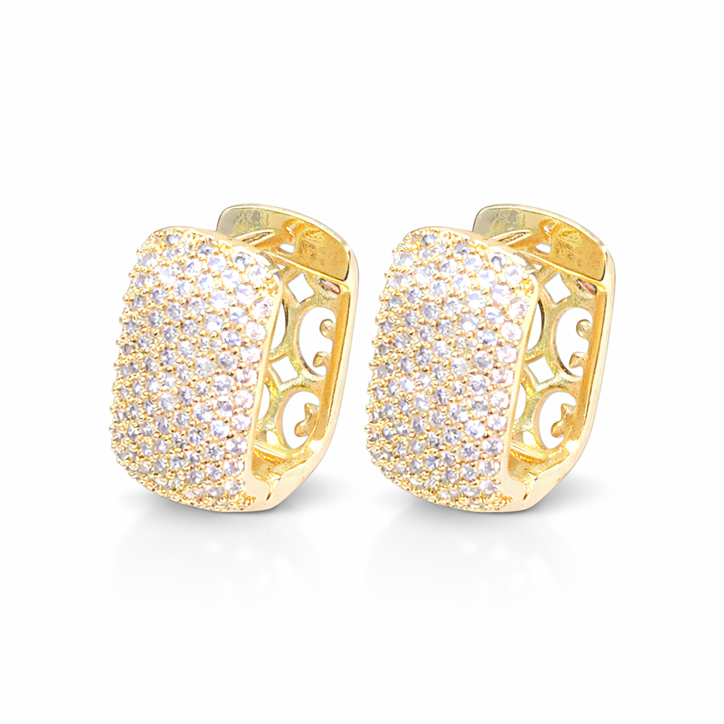 Alexandria CZ earrings in gold filled with pave cubic zirconia