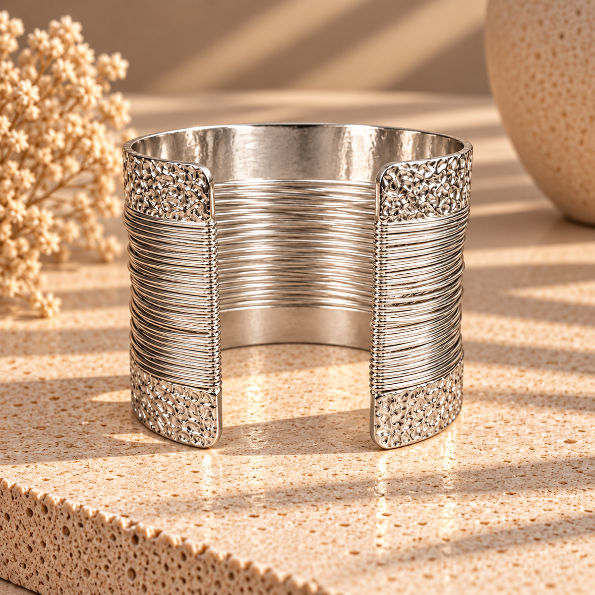 Linea Textured Cuff Bracelet - styled