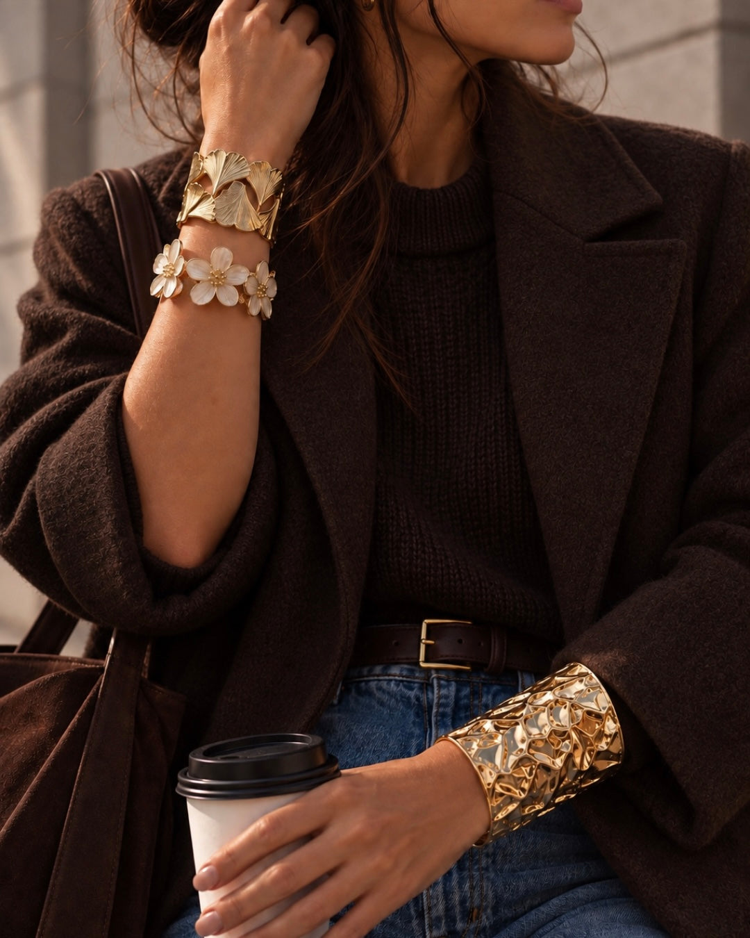 Cleo Molten Cuff Bracelet - styled