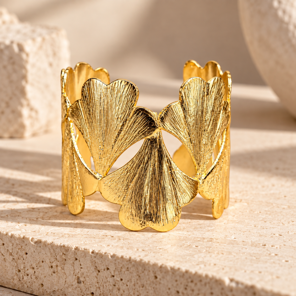 Ginkgo Cuff Bracelet - detail view