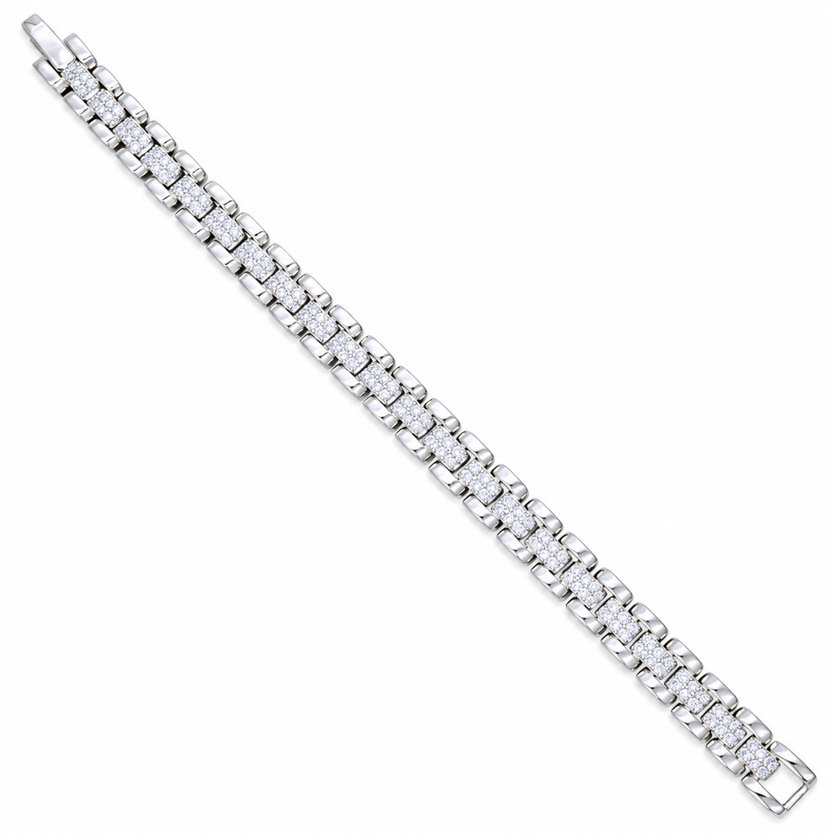 Silver Pavé Link Bracelet - gold plated, styled