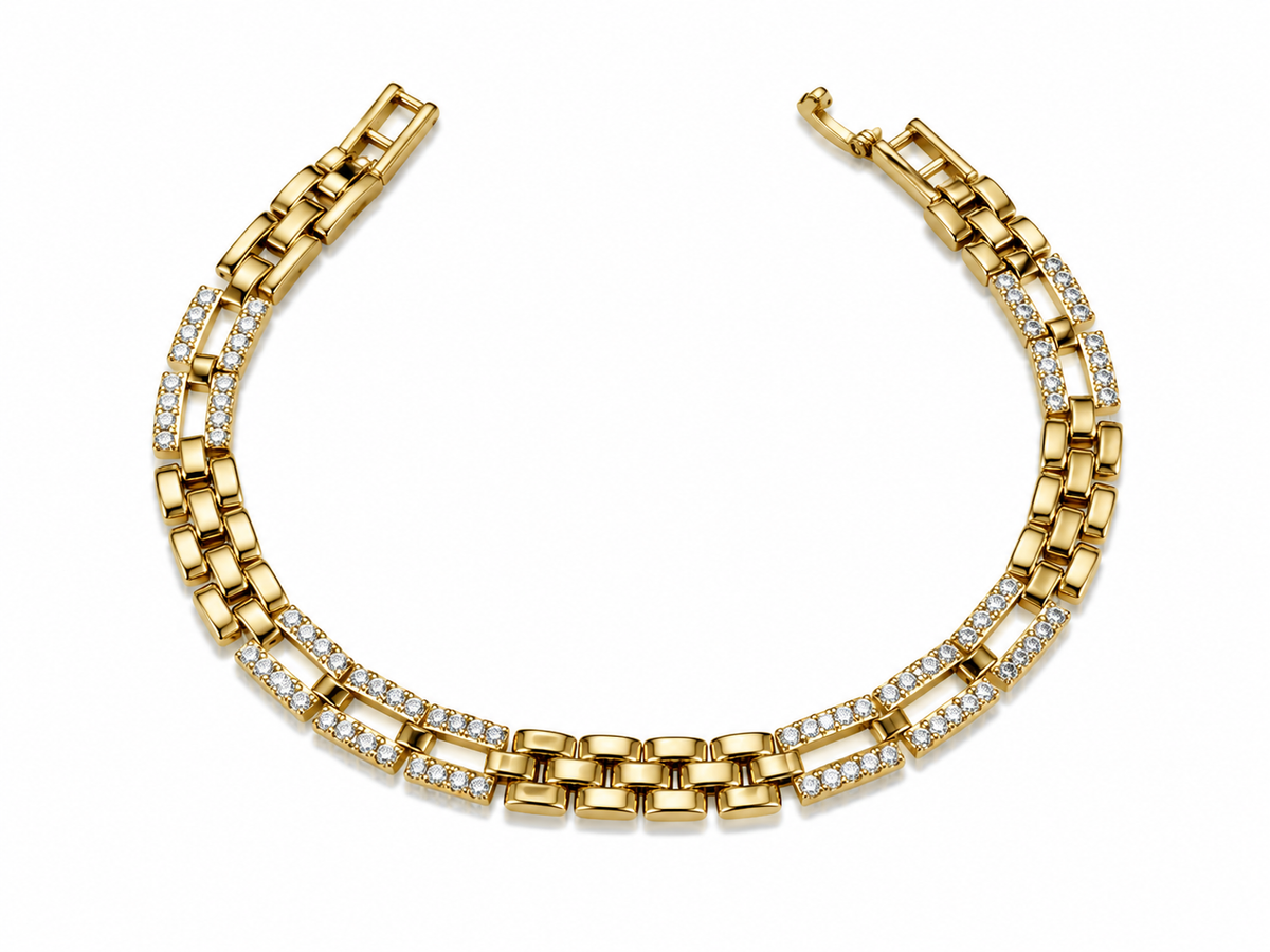 Pave Paperclip Bracelet