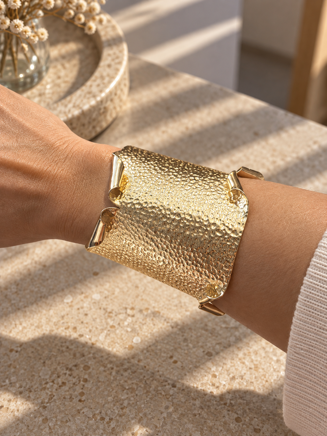 Verona Hammered Cuff Bracelet - alternate view