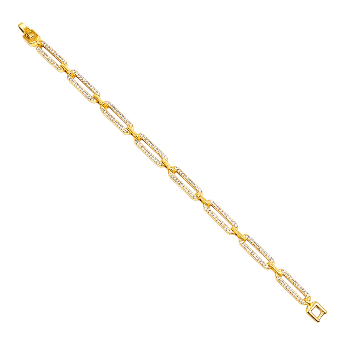 CZ Paperclip Bracelet - gold-filled
